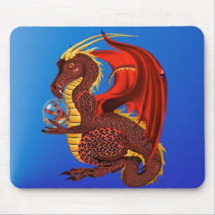 Tapis De Souris Dragon rouge Mousepad de fortune