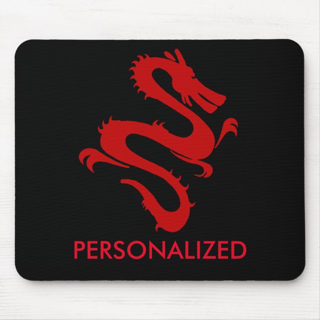 Tapis De Souris Dragon rouge personnalisé (Devant)
