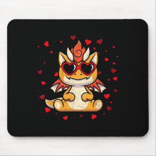Tapis De Souris Dragon Saint-Valentin Lunettes Cœur Amoureux Migno