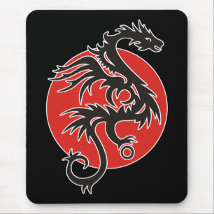 Tapis De Souris Dragon Soleil - noir rouge blanc + vos idées