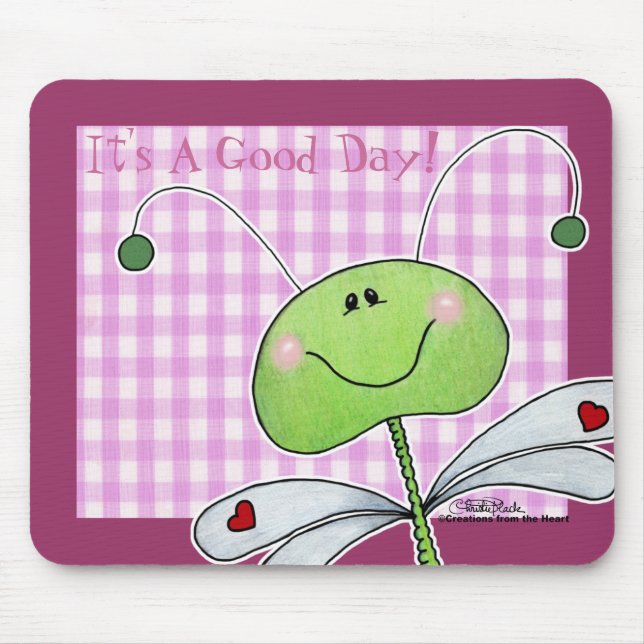 Tapis De Souris Dragon volée sur En vichy rose (Devant)