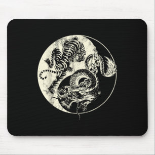 Tapis De Souris Dragon Vs Tiger Tattoo ! Yin Et Yang Beast Combigh