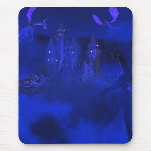 Tapis De Souris Dragoncats Blue Mist Dragon Imaginaire Mousepad (Devant)