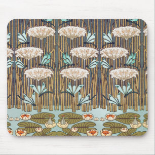 Tapis De Souris Dragonflies Water Lilies Marais Art Nouveau