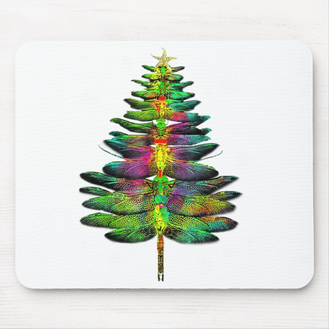 Tapis De Souris Dragonfly Christmas Tree Dragonfly Xmas  (Devant)