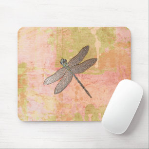 Tapis De Souris Dragonfly d'impressions roses