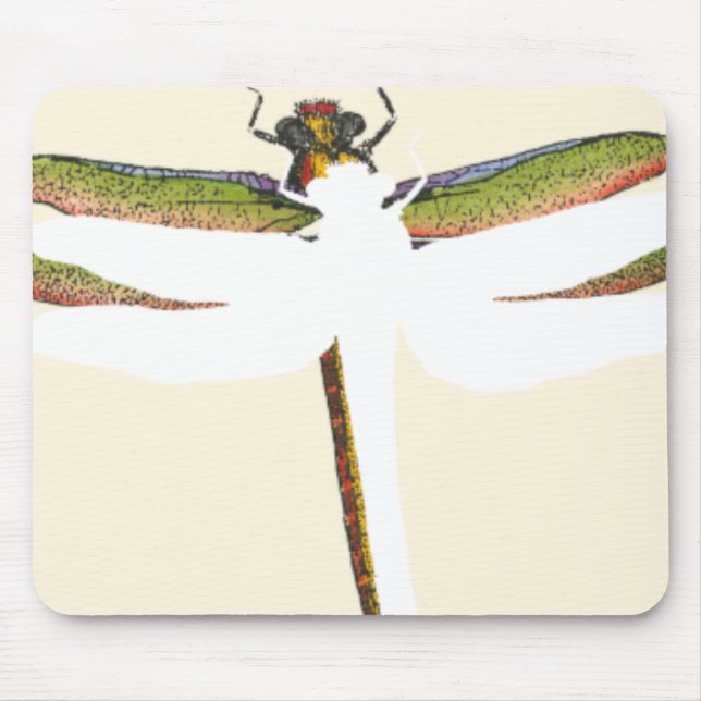 Tapis De Souris Dragonfly miniature sur Arrière - plan blanc (Devant)