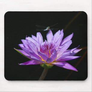 Tapis De Souris Dragonfly Nénuphar violet Lotus Jouer des cartes