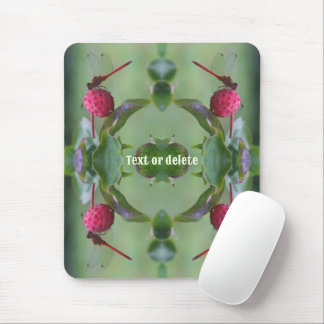 Tapis De Souris Dragonfly rouge sur le fruit de bois de chien Pers