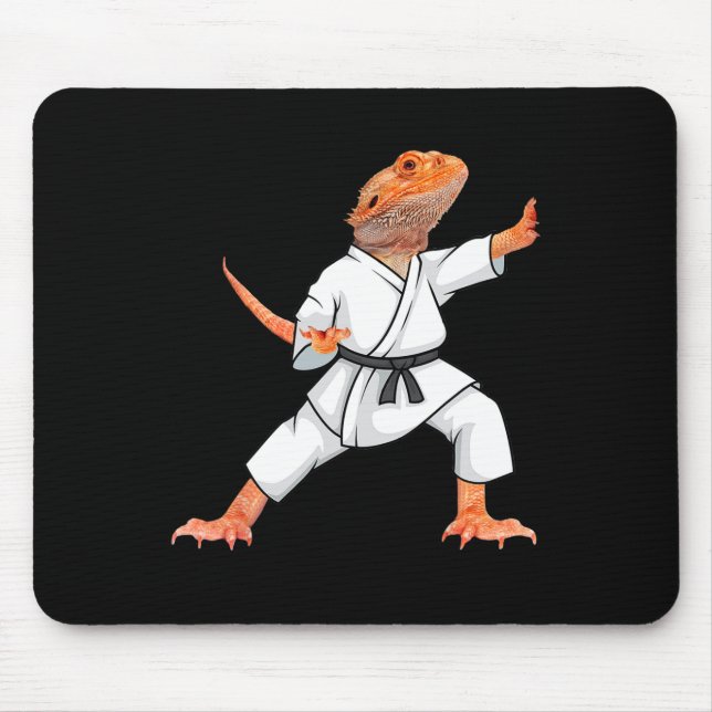 Tapis De Souris Dragons Drôle Porté Faire Karate Samurai Ninja L (Devant)