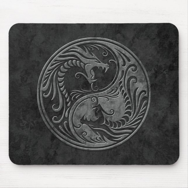 Tapis De Souris Dragons en pierre de Yin Yang (Devant)