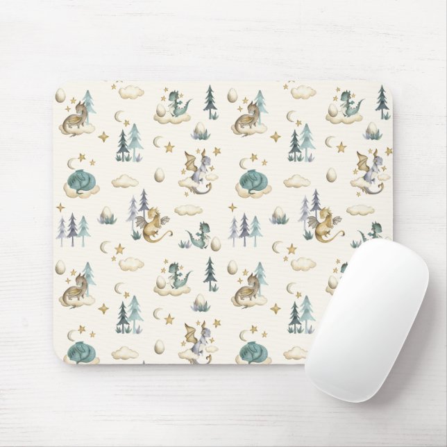 Tapis de souris Dragons Sarcelle et Or (Avec souris)
