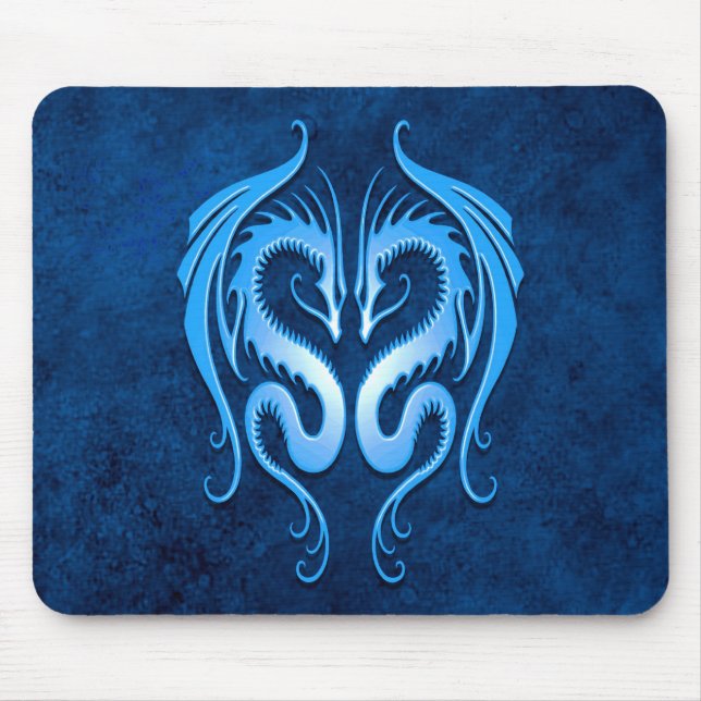Tapis De Souris Dragons tribaux, bleus (Devant)