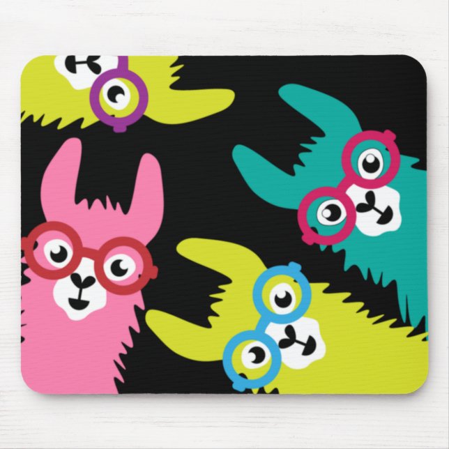Tapis De Souris Drama Llama Camélid coloré (Devant)