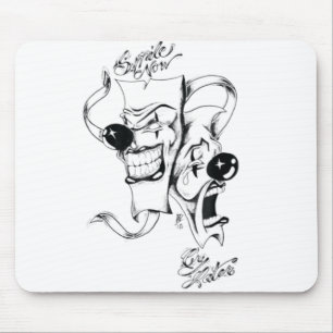 Tapis De Souris Drama Masks Smile Now Cry Later