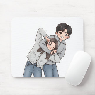 Tapis De Souris Drame romantique coréen geste du cœur d'un couple 