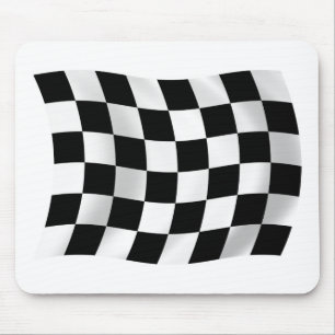 Tapis de souris Drapeau à damier de course automob