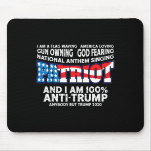 Tapis De Souris Drapeau Agitant Rouge Blanc Et Bleu Anti Trump