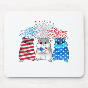 Tapis De Souris Drapeau américain 4 juillet Joyeux Cochon De Guiné