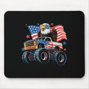 Tapis De Souris Drapeau américain 4 juillet Monster Truck Bald Eag
