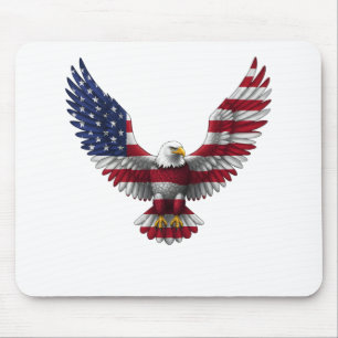 Tapis De Souris Drapeau américain aigle chauve 4 juillet