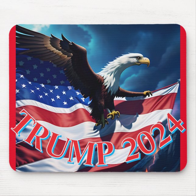 Tapis De Souris Drapeau américain Aigle TRUMP 2024 (Devant)