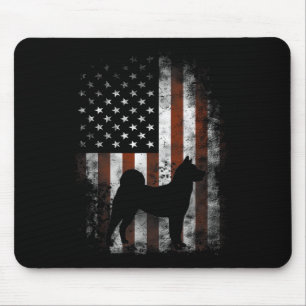Tapis De Souris Drapeau américain Akita Inu 4 juillet patriotique