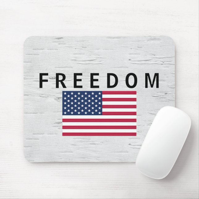 Tapis De Souris Drapeau Américain Avec Texte Libre Sur Birch (Avec souris)