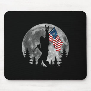 Tapis De Souris Drapeau Américain Bigfoot Sasquatch Patriotique 4è