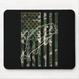 Tapis De Souris Drapeau américain camouflage pêche poisson B pêche