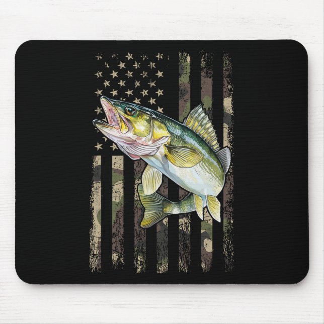 Tapis De Souris Drapeau américain camouflage Walleye  (Devant)