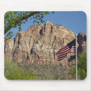 Tapis De Souris Drapeau américain dans le parc national de Zion I