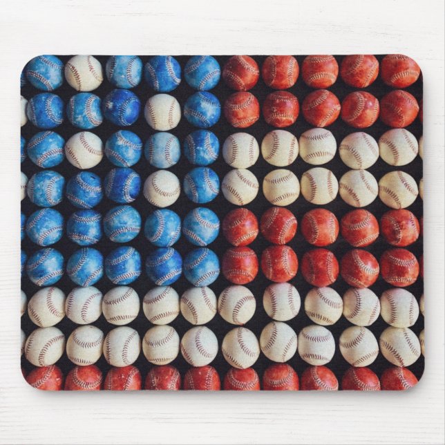 Tapis De Souris Drapeau américain de baseball (Devant)