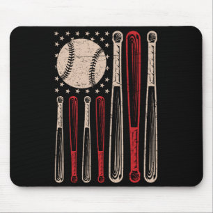 Tapis De Souris Drapeau américain de baseball Vintage