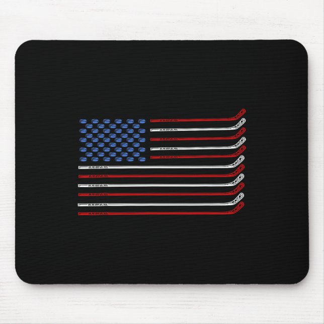 Tapis De Souris Drapeau américain de hockey 4 juillet USA Patrio (Devant)