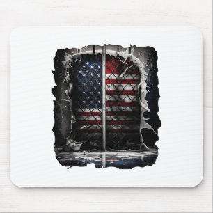 Tapis De Souris Drapeau américain de hockey rétro Drapeau de hocke