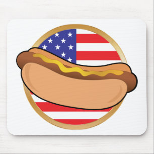 Tapis De Souris Drapeau américain de hot-dog