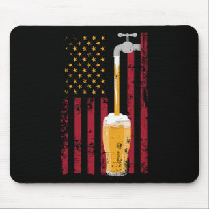 Tapis De Souris Drapeau américain de juillet brassage de bière
