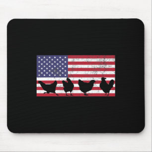 Tapis De Souris Drapeau américain de la ferme de poulets de poulet