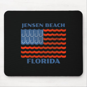 Tapis De Souris Drapeau américain de pêche vintage Jensen Beach Fl