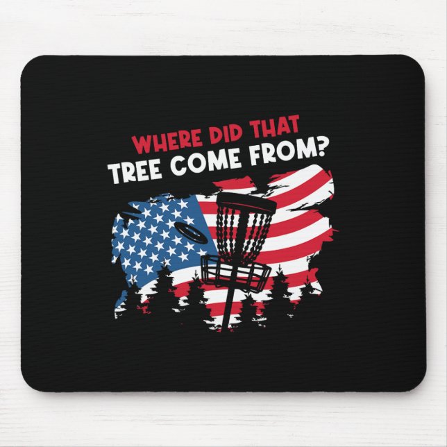Tapis De Souris Drapeau américain drôle Disc Golf  (Devant)