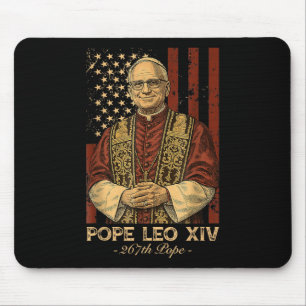 Tapis De Souris Drapeau américain du cardinal Robert Prevost du pa