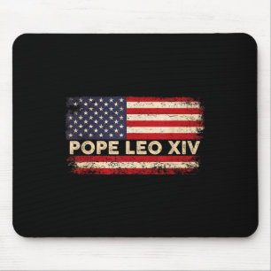 Tapis De Souris Drapeau américain du cardinal Robert Prevost Pope 