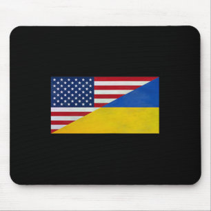 Tapis De Souris Drapeau américain et drapeau ukrainien - Partenari