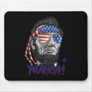 Tapis De Souris Drapeau américain féminin Lincoln 4 juillet Murica