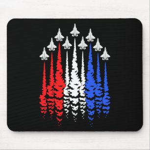 Tapis De Souris Drapeau américain Jets patriotiques rouge blanc bl