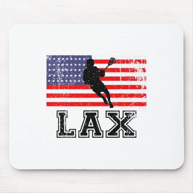 Tapis De Souris Drapeau américain Lacrosse (Devant)