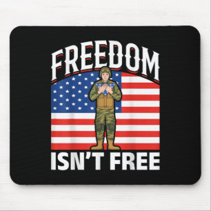 Tapis De Souris Drapeau américain Liberté Soldat Mem