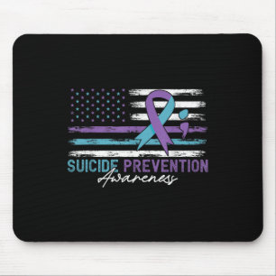 Tapis De Souris Drapeau Américain Lutte Ruban de Sensibilisation à