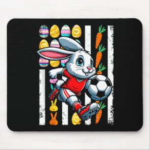Tapis De Souris drapeau américain oeufs de pâques lapin jouant au